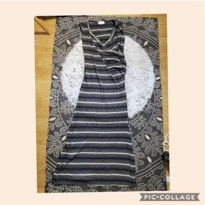 Woo sleeveless maxi dress striped size M